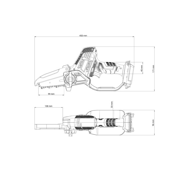 Fuse akumulatorska lančana testera Villager VBT 0520 -1BCB 
