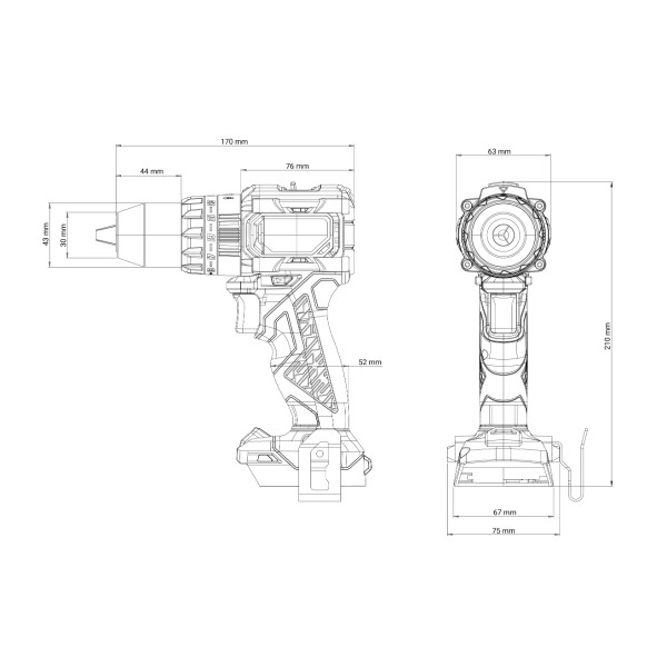 FUSE akumulatorska brushless udarna bušilica Villager VLP 5121 - 2BSC 