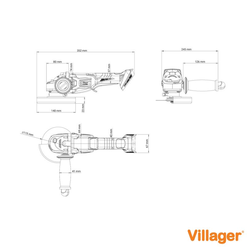 Fuse akumulatorska brushless ugaona brusilica VLP 4520 