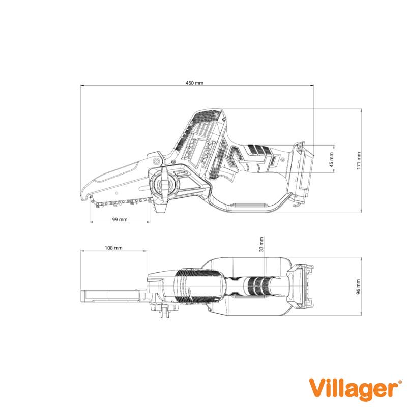 Fuse akumulatorska lančana testera Villager VBT 0520 -1BCB 