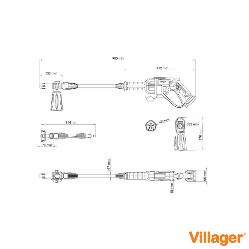 FUSE akumulatorski perač pod pritiskom Villager VHP 2420 